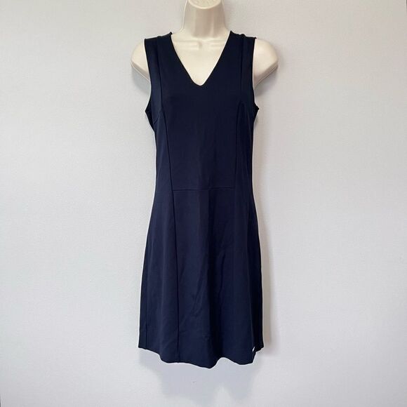 Armani Exchange V-Neck Seam Detail Navy Blue Dress Size M - Picture 1 of 9